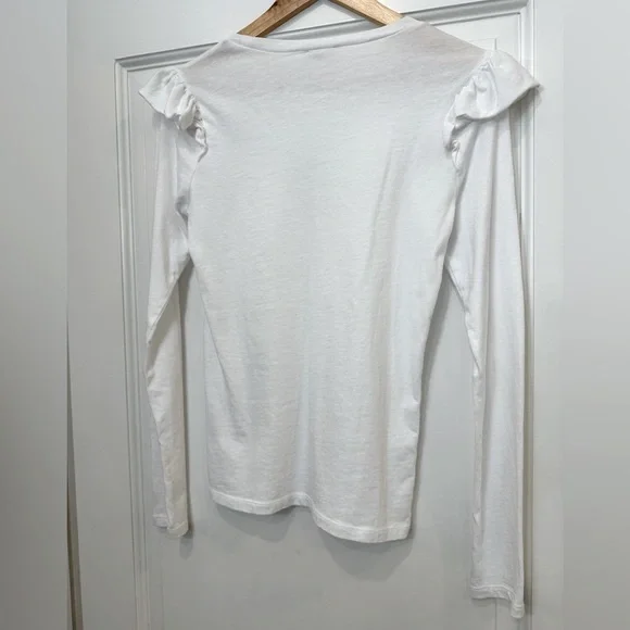 Frame denim long sleeve t shirt ruffle sleeves - Picture 3 of 5